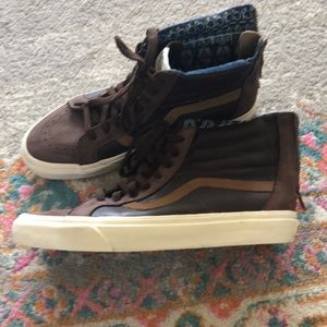Vans | Brown Leather Hi Tops